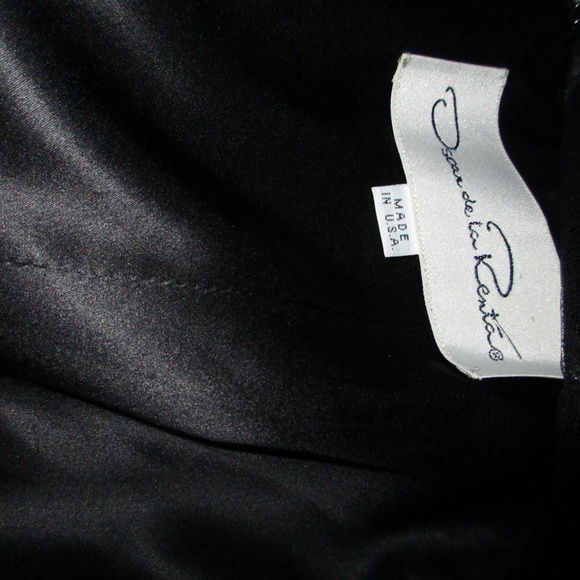 OSCAR DE LA RENTA VELVET LACE  DRESS FLUTE HEM BLACK - Picture 6 of 8